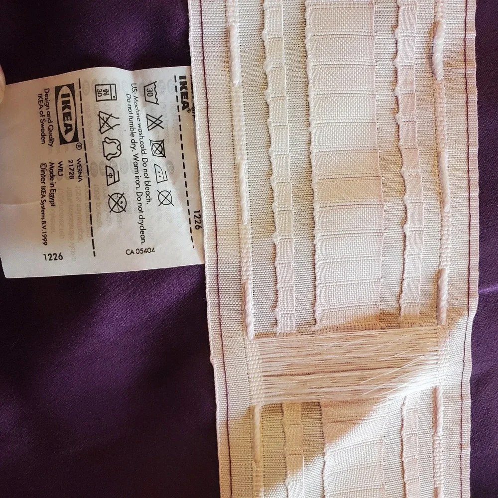 IKEA Werna Blackout Curtains Purple 57x118 Solid Room Darkening Drapes 21728